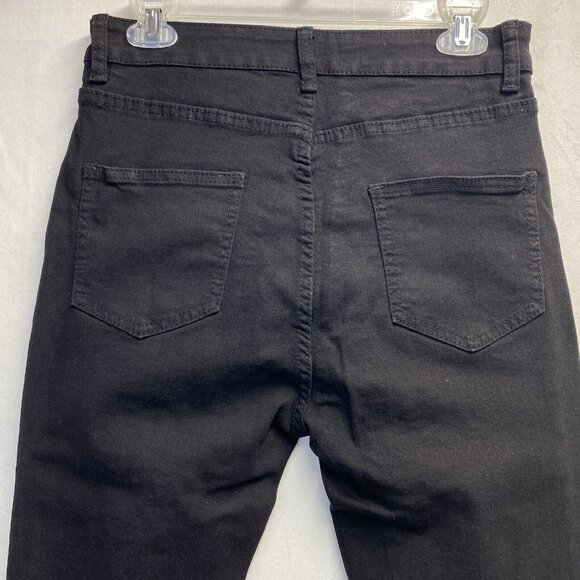 ALLABREVE High-Rise Ripped Skinny Denim Jeans Women Medium Black Stretch New - Picture 11 of 12